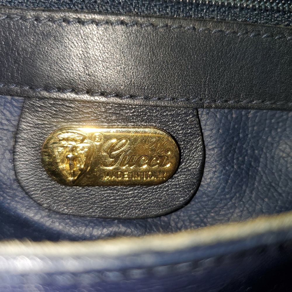 Vintage Gucci Navy Micromonogram Canvas Crossbody - Picture 10 of 16